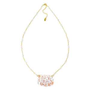 Cameo Italiano "Elysee" Cultured Pearl & Shell Cameo Choice of Word Necklace