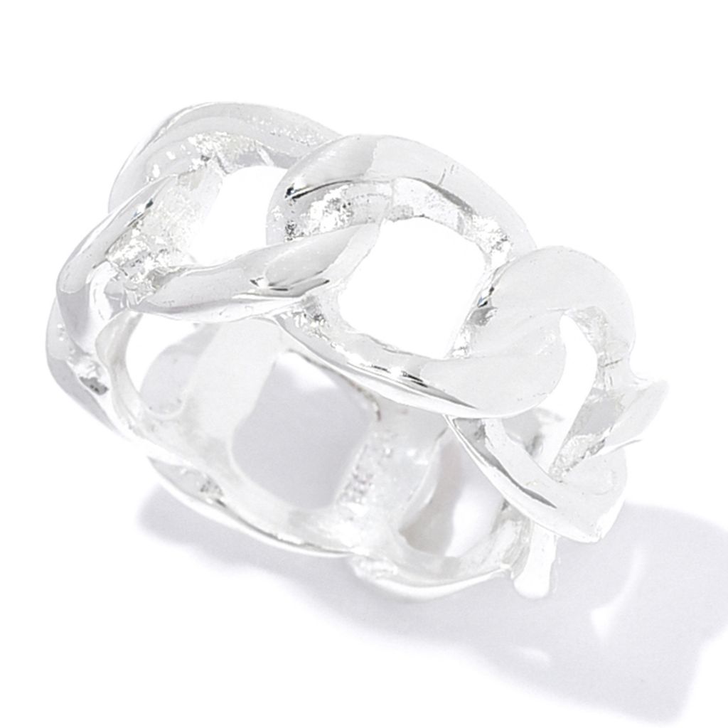 MAYAMAR 24K Gold Plated or Sterling Silver Plated Curb Link Ring