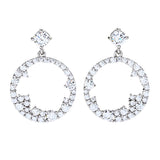 Brilliante 3.13 DEW Scattered Simulated Diamond Open Drop Earrings