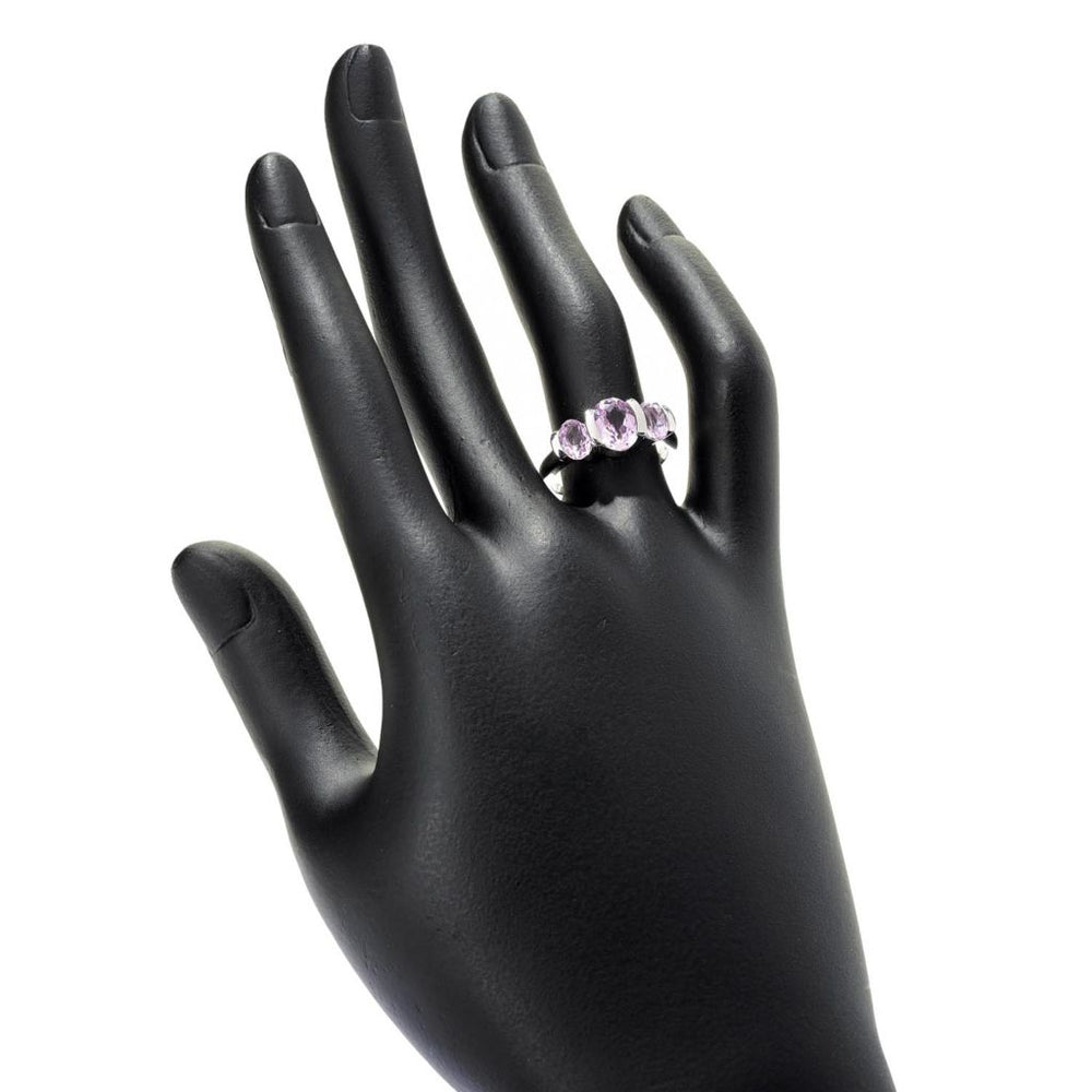 18K Rose Gold or Platinum Plated 2.98ctw Kunzite 3-Stone Ring