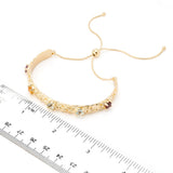 Donna Gemma 2.18ctw Multi Gem Adjustable Slide Byzantine Bolo Bracelet