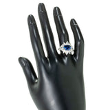 Brilliante Simulated Blue Sapphire & Diamond East-West Ring