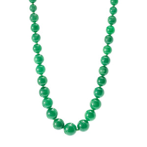 Imperial Pearl Sterling Silver Dyed Green Jade Graduated Bead 20" Necklace