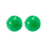 Imperial Pearl Sterling Silver 12mm Dyed Green Jade Stud Earrings