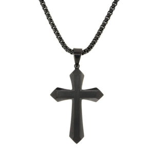 Invicta Jewelry Men's Stainless Steel Cross Pendant w/ Chain