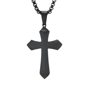 Invicta Jewelry Men's Stainless Steel Cross Pendant w/ Chain