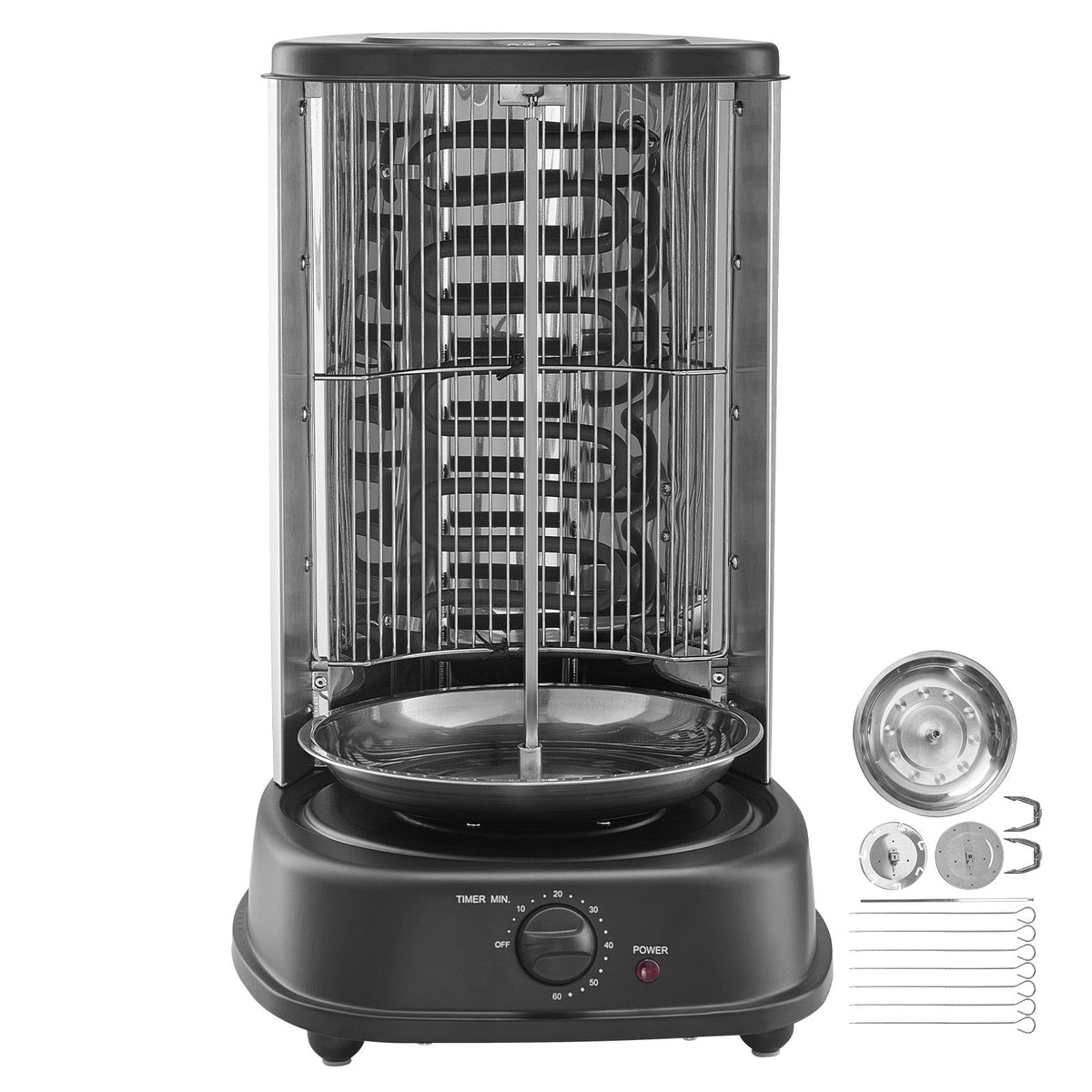 Stainless Steel Shawarma Grill Machine Vertical Gyro Rotisserie Doner