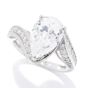 Brilliante 3.75 DEW Simulated Diamond Bypass Style Ring