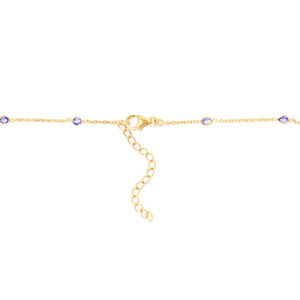 18K Gold Plated Tanzanite Station Choice of Length Necklace