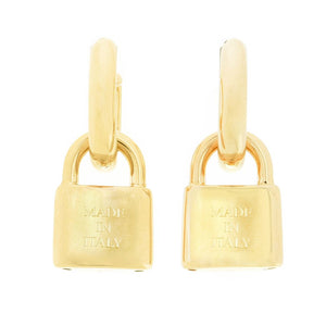 Toscana Italiana 18K Gold or Platinum Plated Padlock Earrings