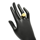 MAYAMAR 24K Gold Plated Polished Sun Signet Style Ring