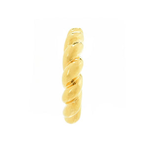MAYAMAR 24K Gold Plated Polished Crescent Twist 1" Hoop Earrings
