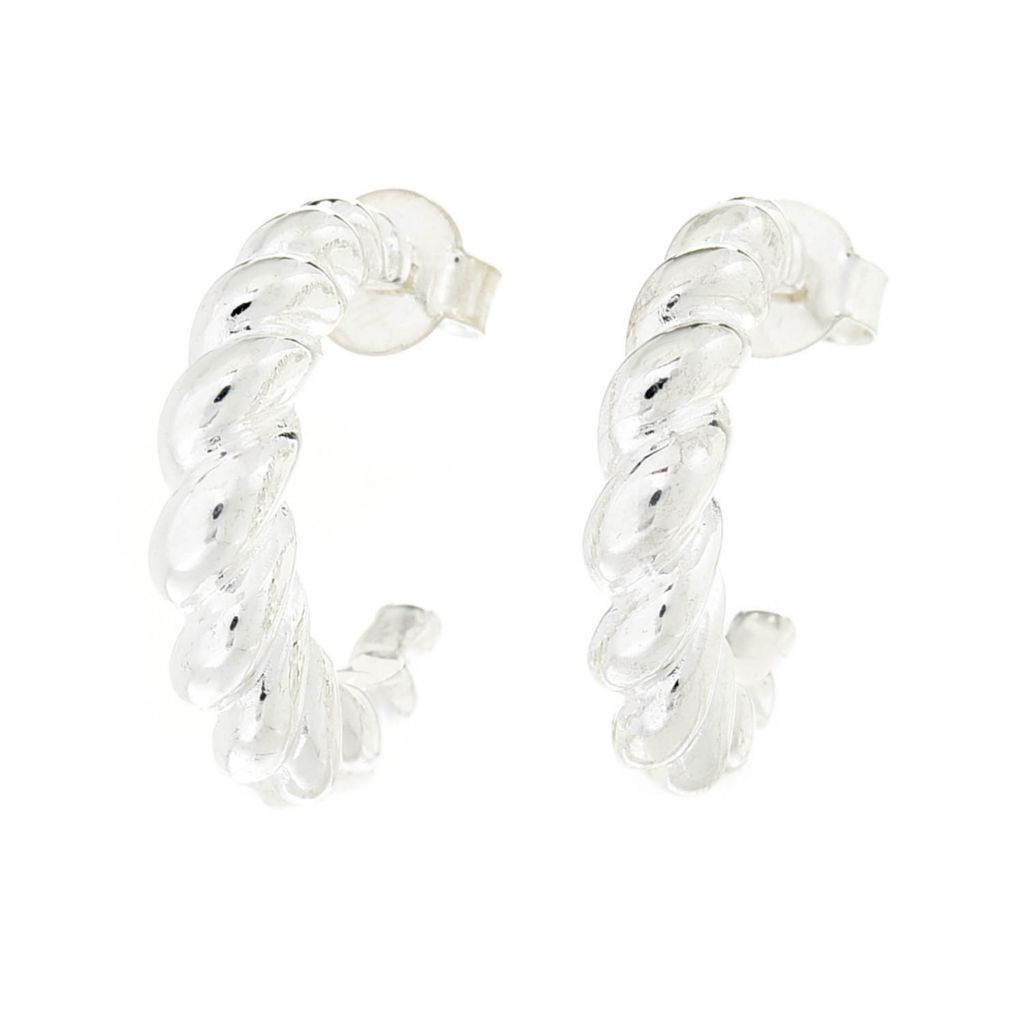 MAYAMAR 24K Gold Plated Polished Crescent Twist 1" Hoop Earrings