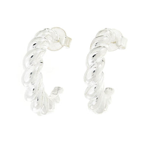 MAYAMAR 24K Gold Plated Polished Crescent Twist 1" Hoop Earrings