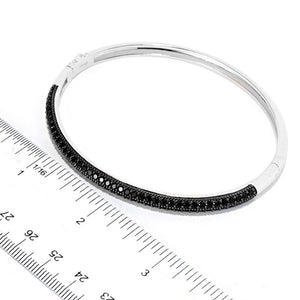 Platinum Plated Choice of Gemstone Pave Hinged Bangle Bracelet