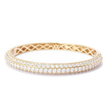 Brilliante 6.79 DEW Simulated Pave Diamond Hinged Bangle Bracelet