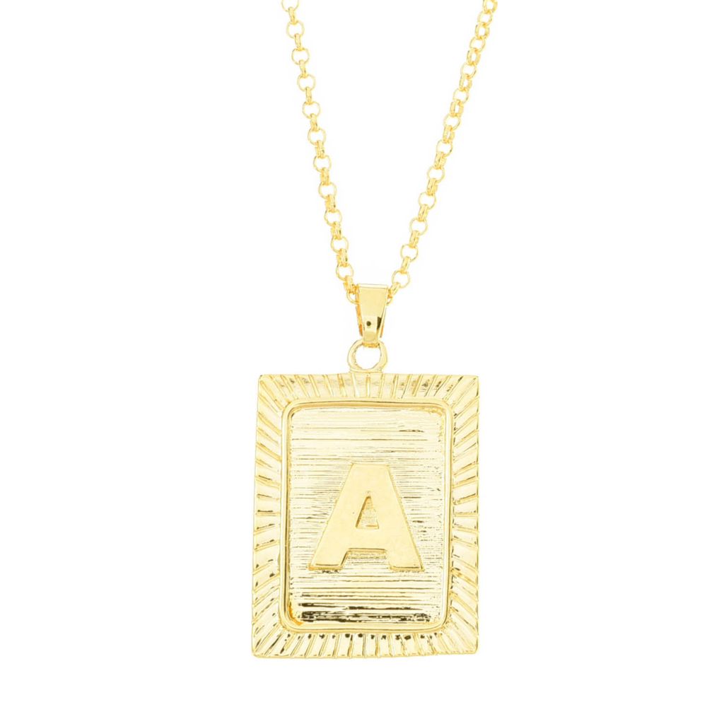 MAYAMAR 24K Gold Plated Choice of Initial Enhancer Pendant w/ 18" Chain