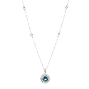Gem Treasures Choice of 8mm Gemstone & White Zircon Station Necklace