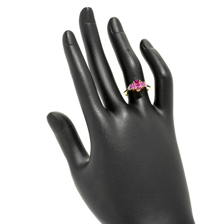 Gem Treasures 1.51ctw Purple Garnet & White Zircon 3-Stone Ring