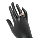 Gem Treasures 1.49ctw Purple Garnet & White Zircon Triple Row Ring
