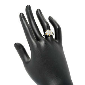 Diamond Treasures 18K Gold Accented 0.36ctw Diamond Flower Ring