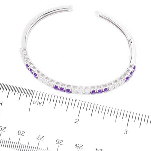 Gem Treasures Choice of Gem & White Zircon Cuff Bangle Bracelet