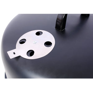 17 Inch Steel Charcoal Smoker Heavy Duty Round BBQ Grill Black