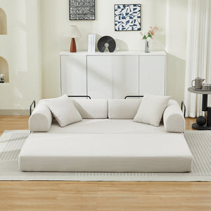 Folding Sofa Bed Convertible Couch with 2 Pillows