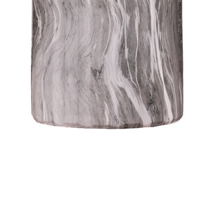 Round Geometric Outdoor End Table - Marble
