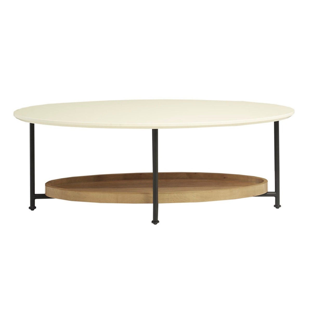 Oval Coffee Table - White / Natural