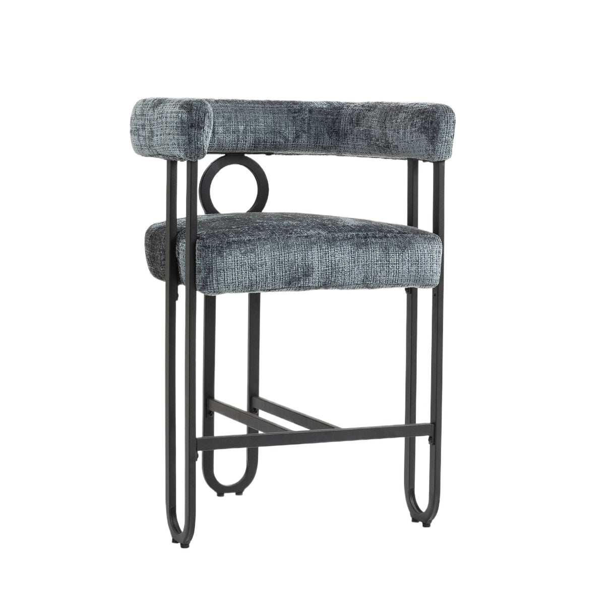 Household bar stools set of 2, modern upholstered with back
