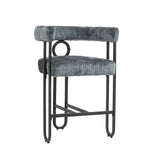 Household bar stools set of 2, modern upholstered with back
