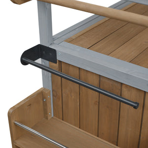 Foldable Outdoor Kitchen Island Patio Mobile Kitchen Cart