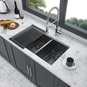 Modern Double Bowl Undermount Kitchen Sink 50 / 50 Design Stainless Steel
