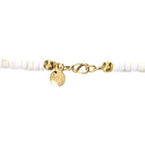 MAYAMAR 24K Gold Plated Howlite Beaded Crescent Horn 21" Necklace