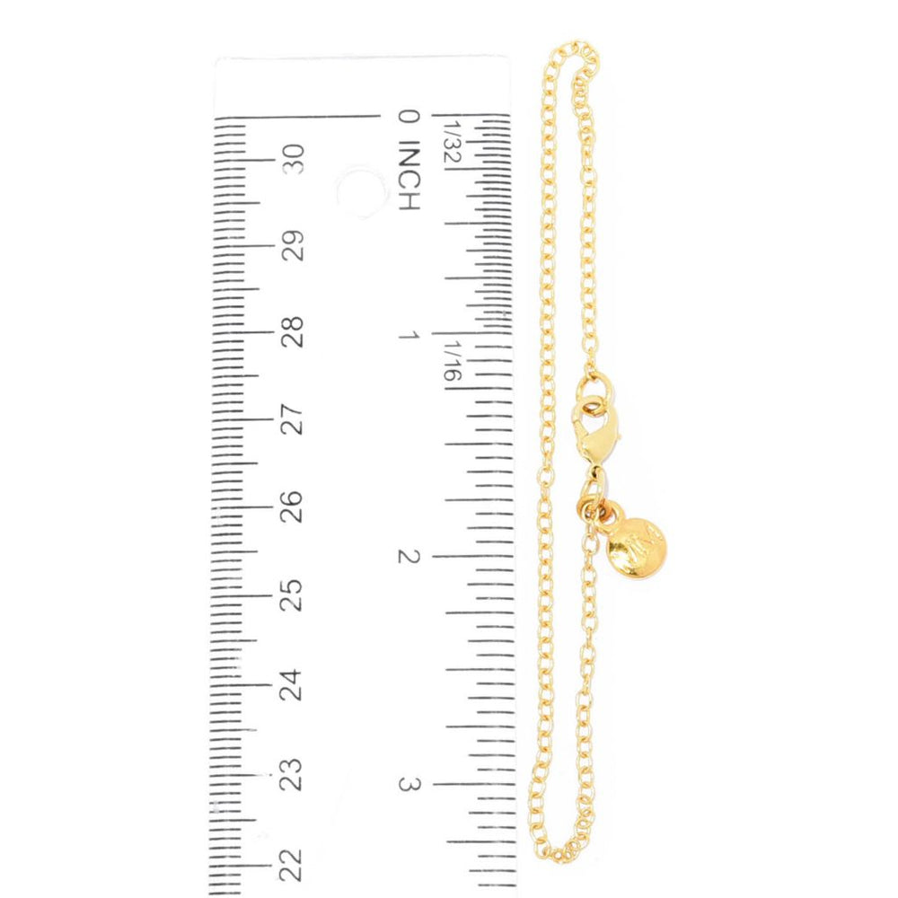 MAYAMAR 24K Gold Plated Choice of Size Oval Rolo Link Chain Bracelet