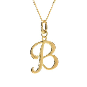 MAYAMAR 24K Gold Plated Choice of Script Initial Enhancer Pendant w/ Chain