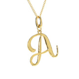 MAYAMAR 24K Gold Plated Choice of Script Initial Enhancer Pendant w/ Chain