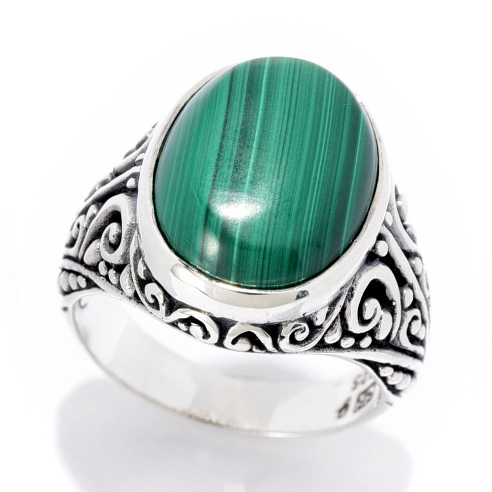 Artisan Silver by Samuel B. Choice of 16x12mm Gem Filigree Ring