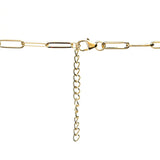 18K Gold Plated Choice of Length Arizona Peridot Paperclip Link Necklace