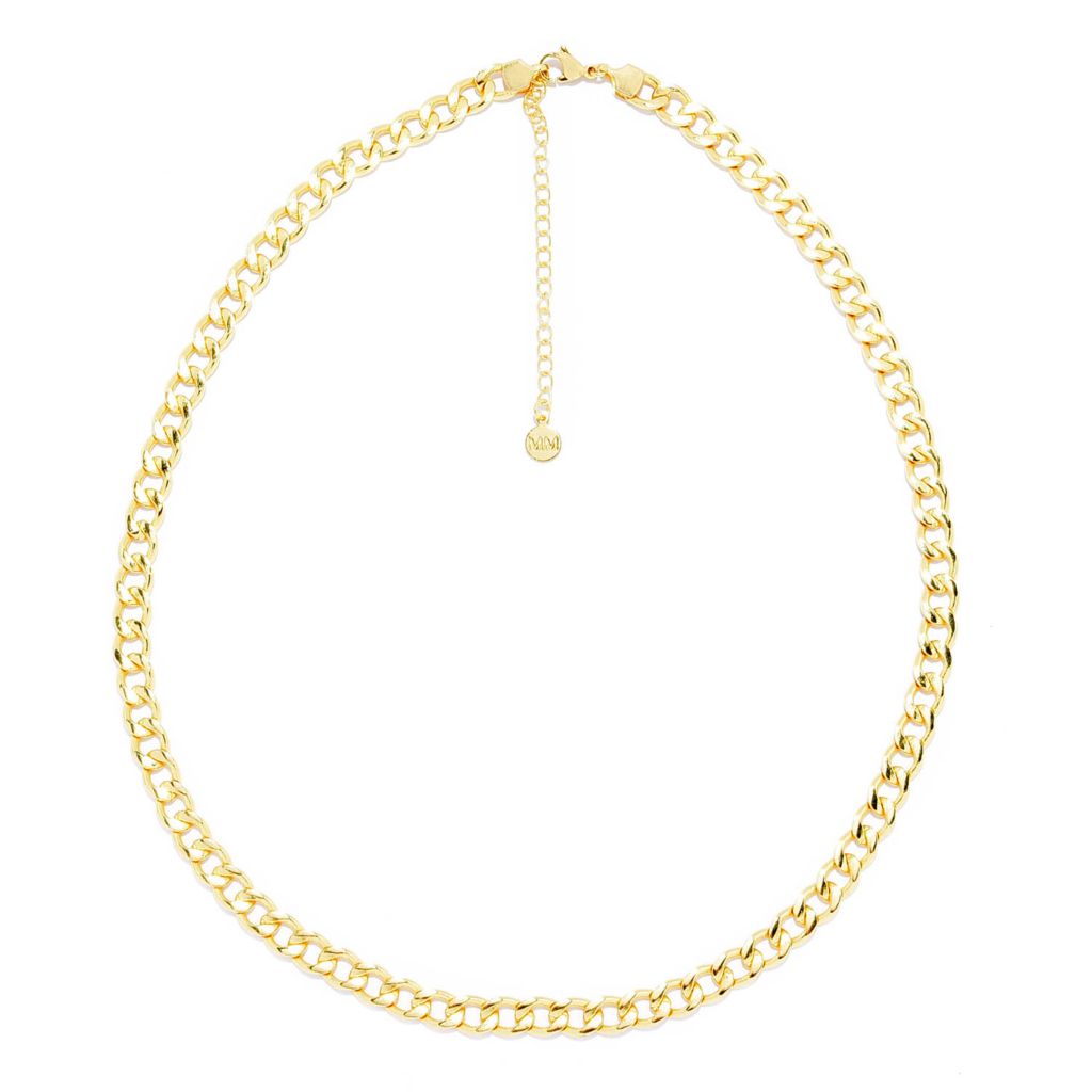 MAYAMAR 24K Gold Plated Choice of Length 7.2mm Curb Link Necklace