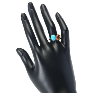Gem Treasures Choice of Gem & Sleeping Beauty Turquoise "Toi et Moi" Ring