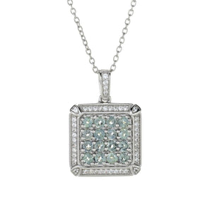 Gem Treasures 1.35ctw Montana Green Sapphire & White Zircon Pendant