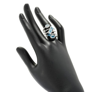 Gem Treasures Choice of Ombre Gem & White Zircon Linear Wrap Ring