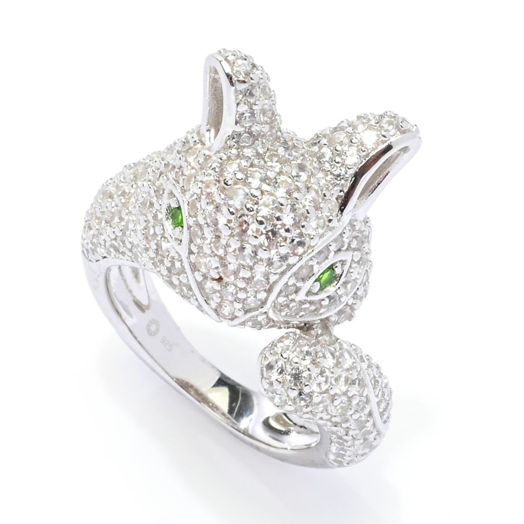 Platinum Plated Choice of Gem Pave Bunny Rabbit Ring