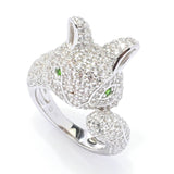 Platinum Plated Choice of Gem Pave Bunny Rabbit Ring