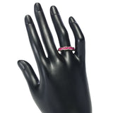 Gem Treasures 14K Gold 1.60ctw Burmese Ruby Scallop Edge Band Ring