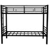 Metal Bunk Bed For Kids, Convertible Bedframe With Ladders & Guardrail