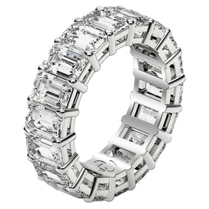 Emerald Cut Lab Grown Diamond Eternity Ring in 14k White Gold (8 cttw FG/VS2)