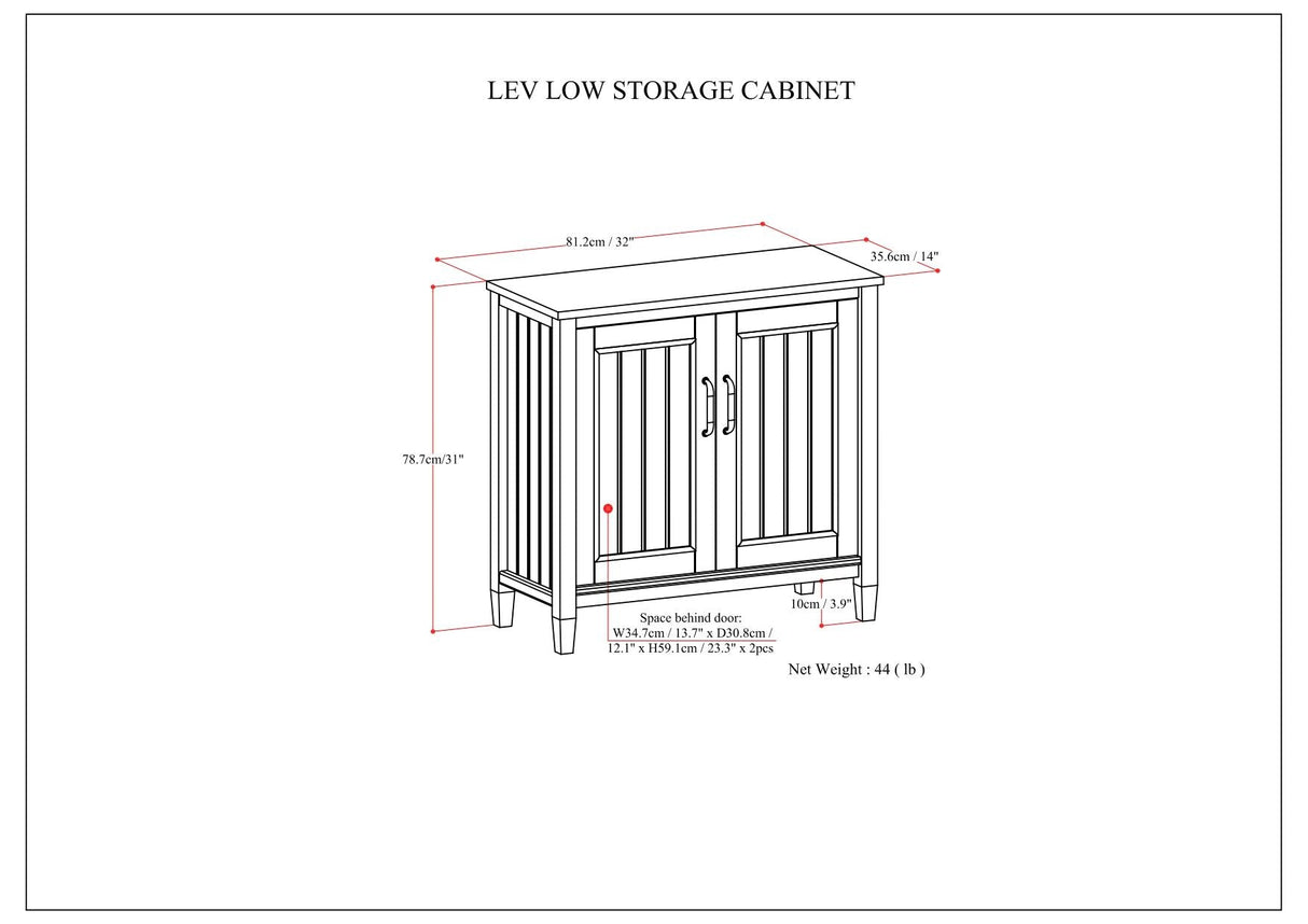 Lev - Low Storage Cabinet - Smoky Brown